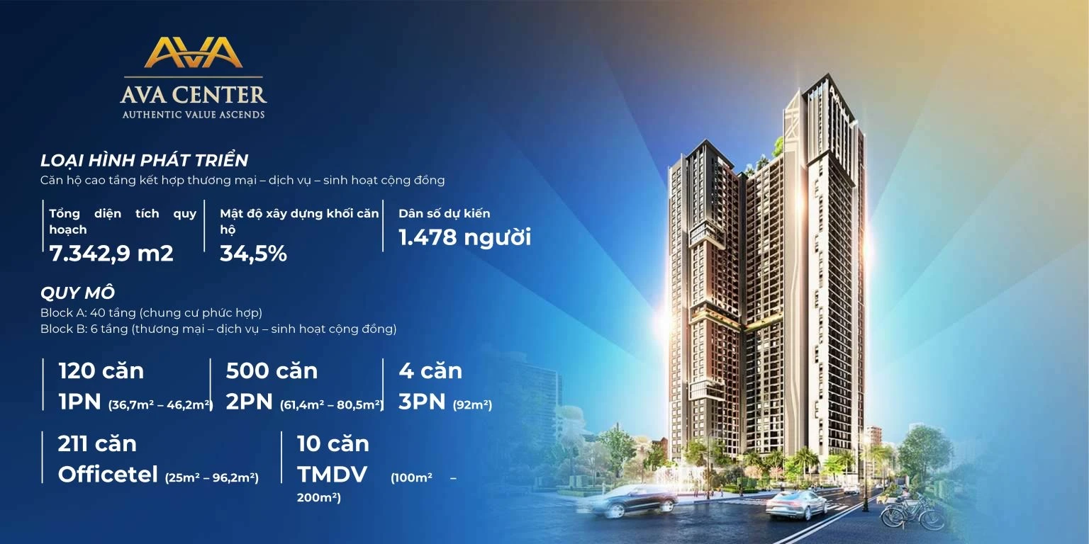 Cho thuê căn hộ chung cư dự án ava center tại phường thuận an