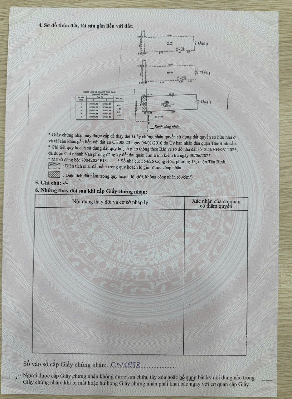 Bán nhà 554/26 Cộng Hoà, Phường Tân Bình, Hồ Chí Minh giá 13 tỷ  500 triệu