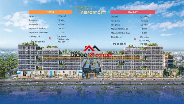 Căn hộ 2 phòng ngủ, 2 Wc, dự án Fiato Airport City chỉ 2,6 tỉ/căn