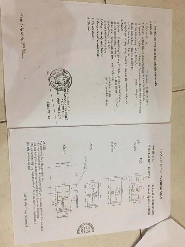 Bán nhà mặt tiền 72 bạch đằng, Phường Tân Sơn Hòa, Hồ Chí Minh giá 32 tỷ tl