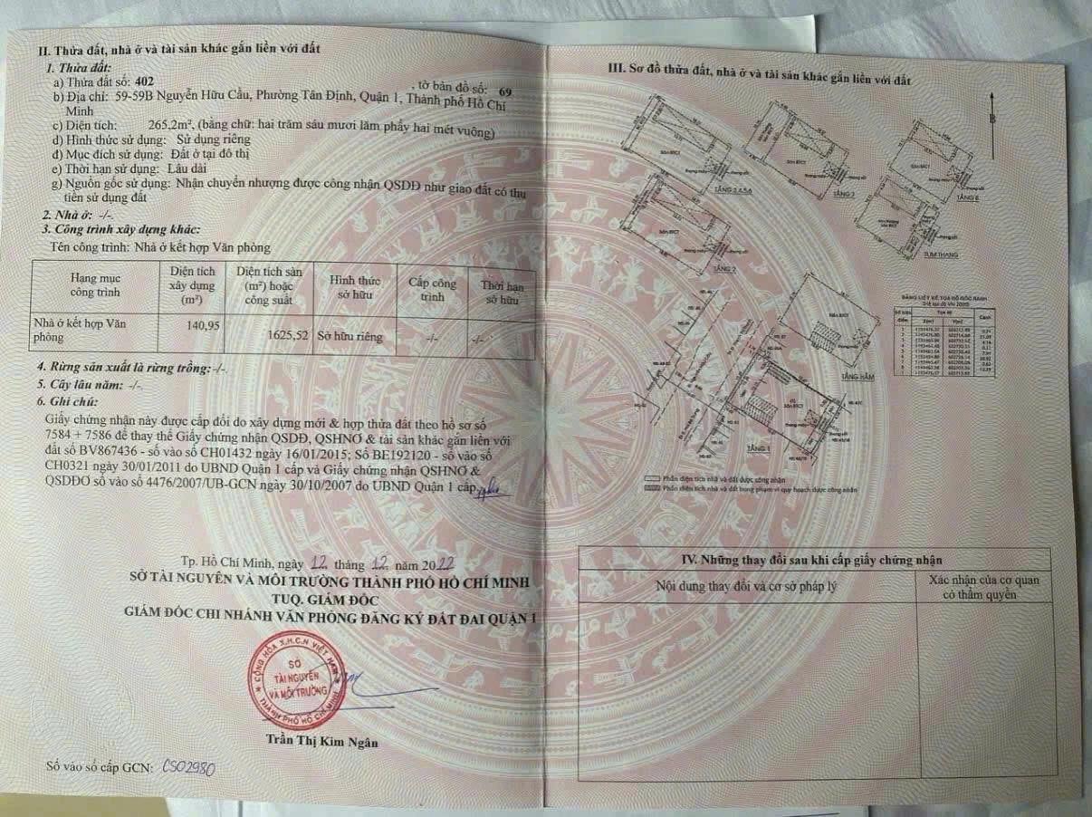 Bán nhà mặt tiền 59 - 59B - 59c Nguyễn Hữu Cầu, Phường Tân Định, Hồ Chí Minh giá 330 tỷ