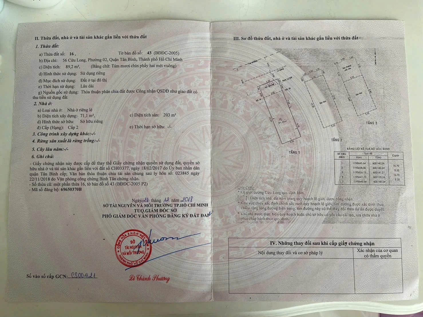 Bán nhà mặt tiền 56 cửu long, Phường Tân Sơn Hòa, Tp Hồ Chí Minh giá 27 tỷ  900 triệu