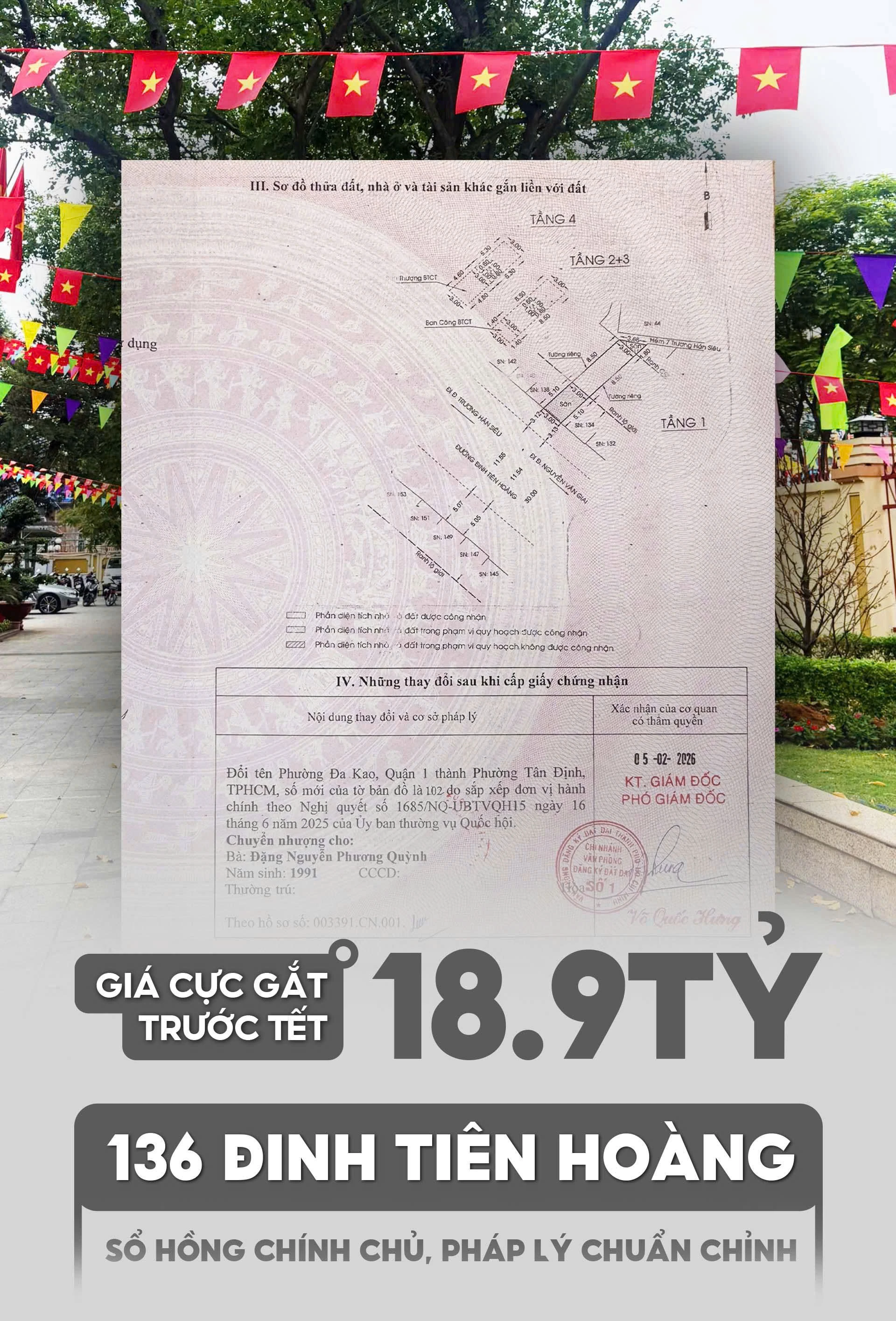 Bán nhà mặt tiền 136 đinh tiên hoàng Phường Tân Định, Tp Hồ Chí Minh giá 18 tỷ  500 triệu