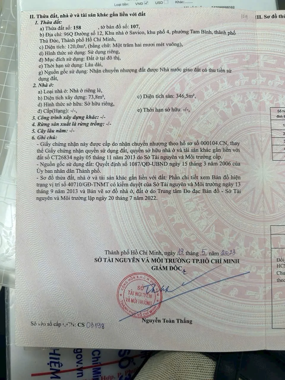 Bán nhà Mặt Tiền đường số 12 Khu Savico Tam Bình đối diện chung cư Sunview Town