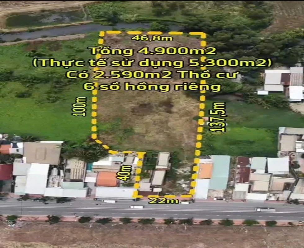 Bán đất thổ cư mặt tiền kinh doanh Nguyễn Cửu Phú, Xã Tân Nhựt, TP HCM, 4421m2, ngang 22m, nở hậu 4