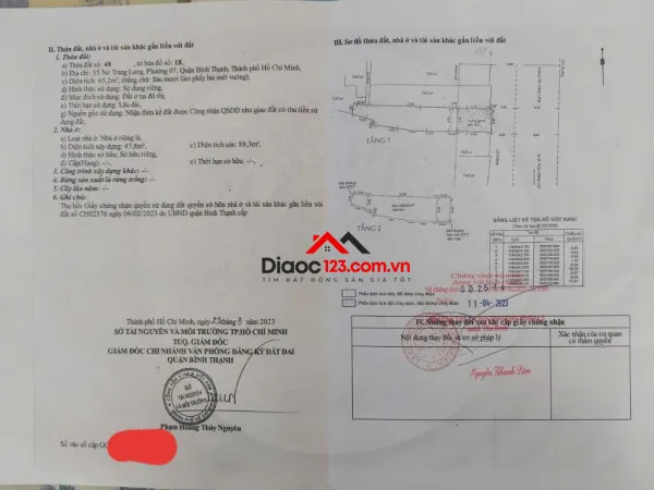 Bán nhà mặt tiền 35 nơ trang long, phường gia định, tp hồ chí minh giá 10 tỷ  500 triệu