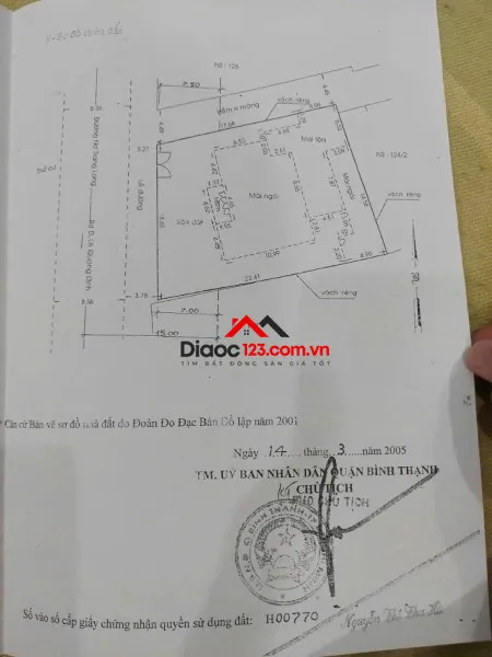 Bán nhà mặt tiền 124 nơ trang long, phường bình thạnh, tp hồ chí minh giá 135 tỷ