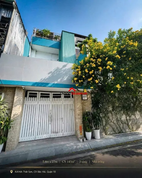 Bán mặt tiền thất sơn cư xá bắc hải quận 10, 5,4m x 25m cn: 143m2, kinh doanh tốt, 33 tỷ