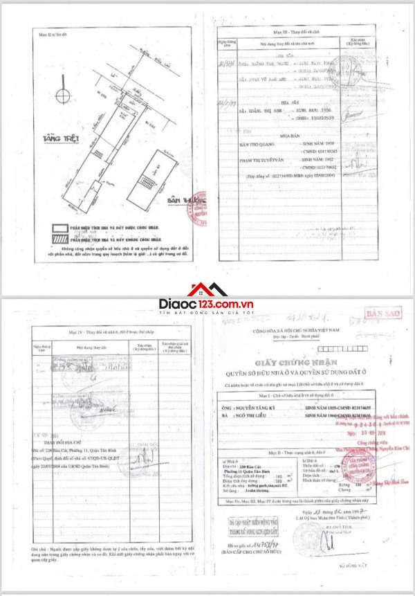 Bán nhà mặt tiền tại 224-226 Đường Bàu Cát, Phường 11, Quận Tân Bình, TP HCM