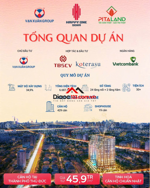 Bán căn hộ dự án Happy One Sora tại Đường Số 9, Phường Linh Xuân, Thành phố Thủ Đức, TP HCM