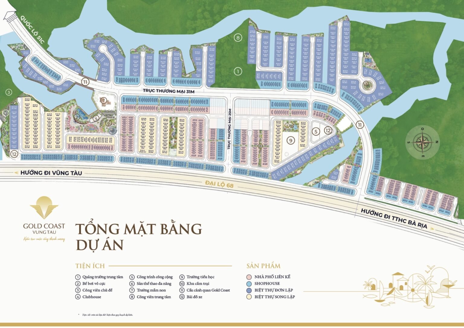 Mặt bằng dự án Gold Coast Vũng Tàu