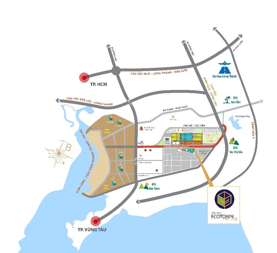 Vị trí Dự án NOXH Ecotown Phú Mỹ 