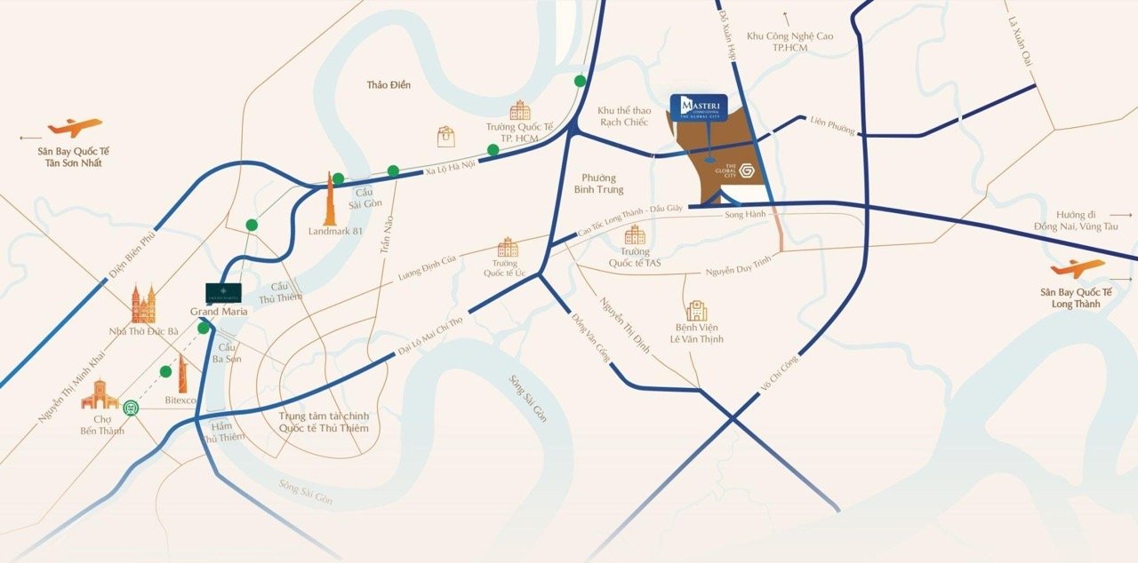 Vị trí Masteri Cosmo Central – Trung tâm kết nối của đại đô thị The Global City