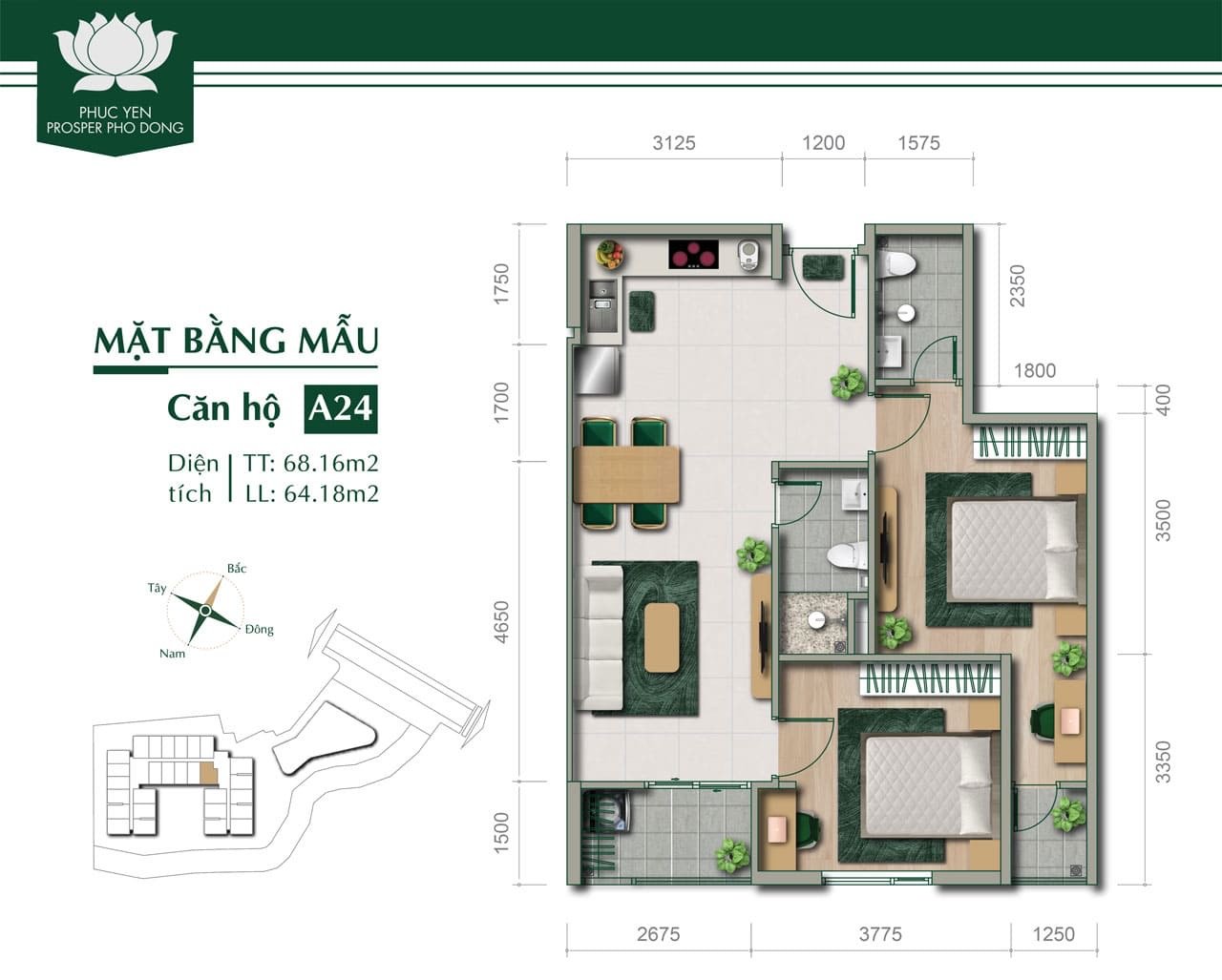 MẶT BẰNG THIẾT KẾ CHI TIẾT CĂN HỘ