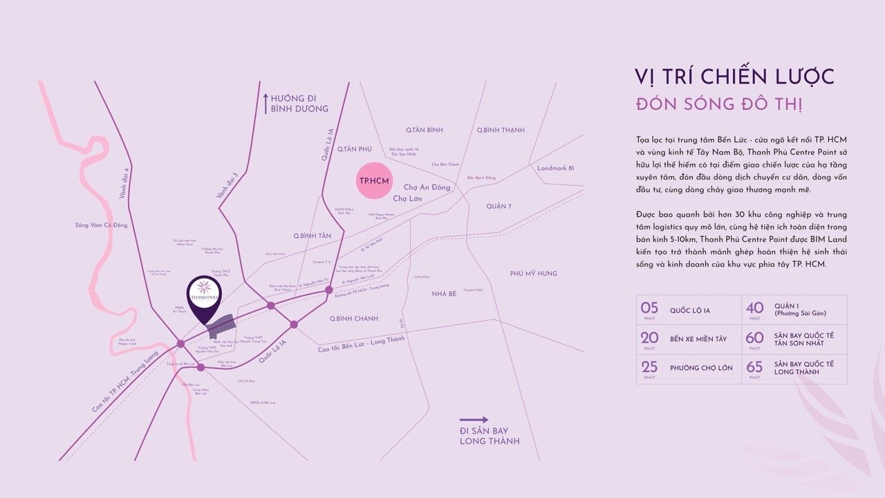 Vị trí dự án thanh phú long an