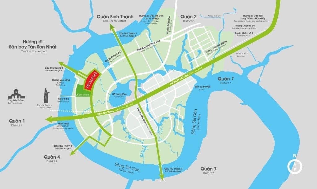 Vị trí The Metropole Thủ Thiêm