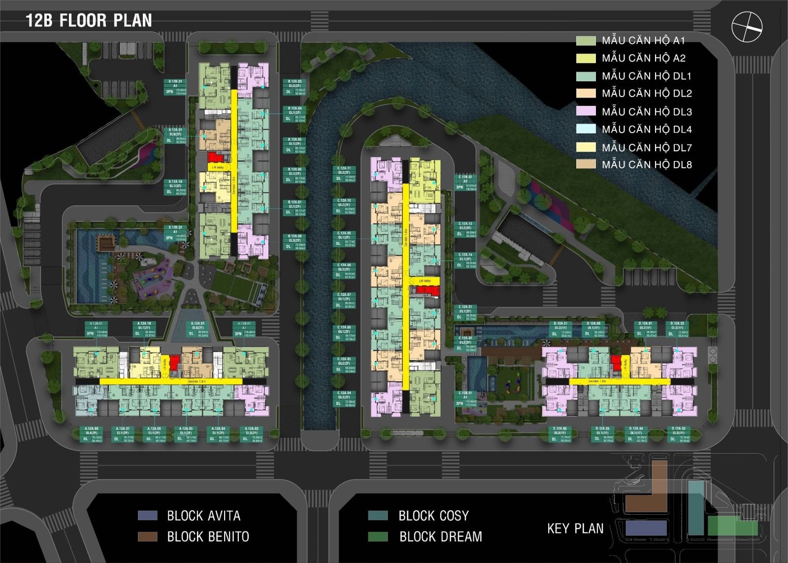 Mặt bằng tầng 12B fiato uptown