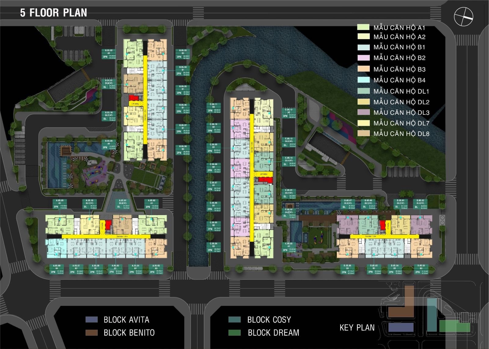 Mặt bằng tầng 5 Fiato uptown