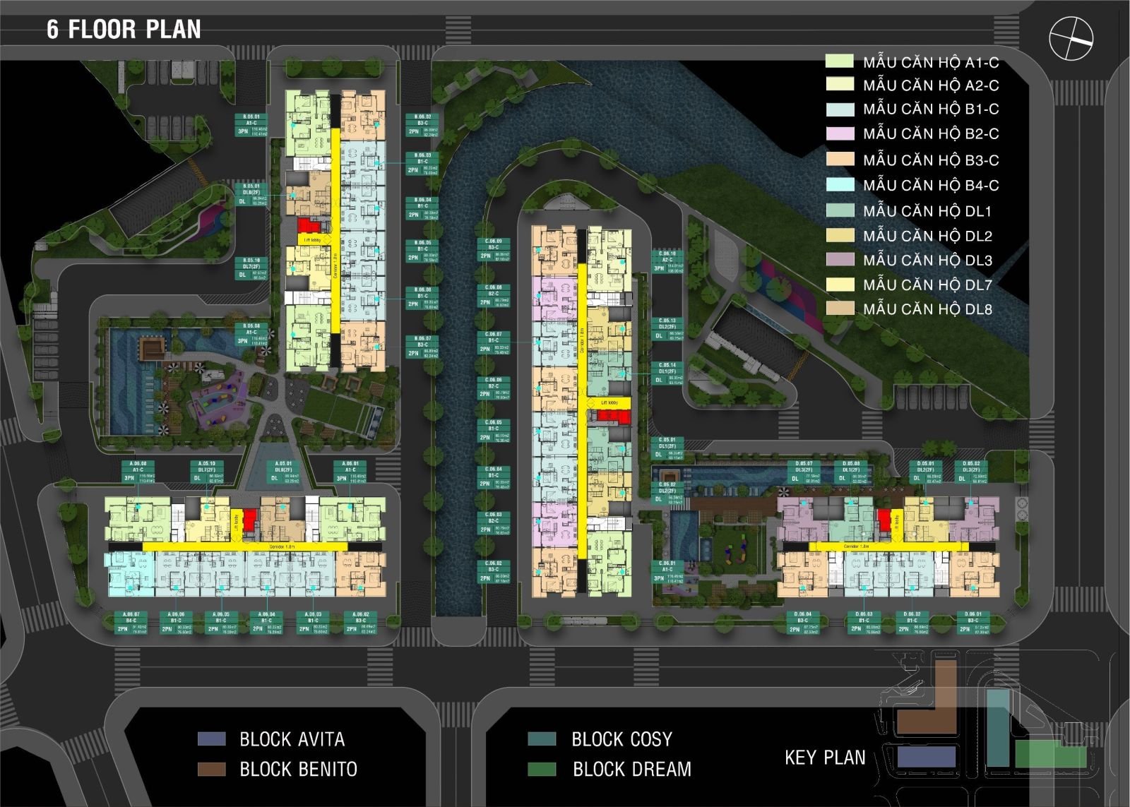 Mặt bằng tầng 6 fiato uptown