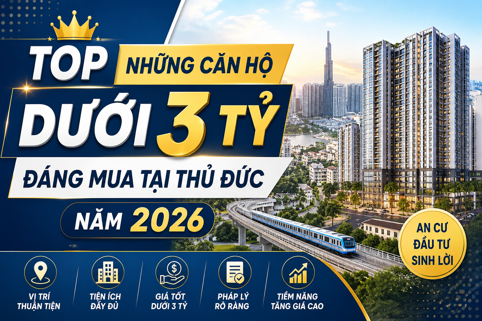 Top Những Căn Hộ Dưới 3 Tỷ Đáng Mua Tại Thủ Đức Năm 2026