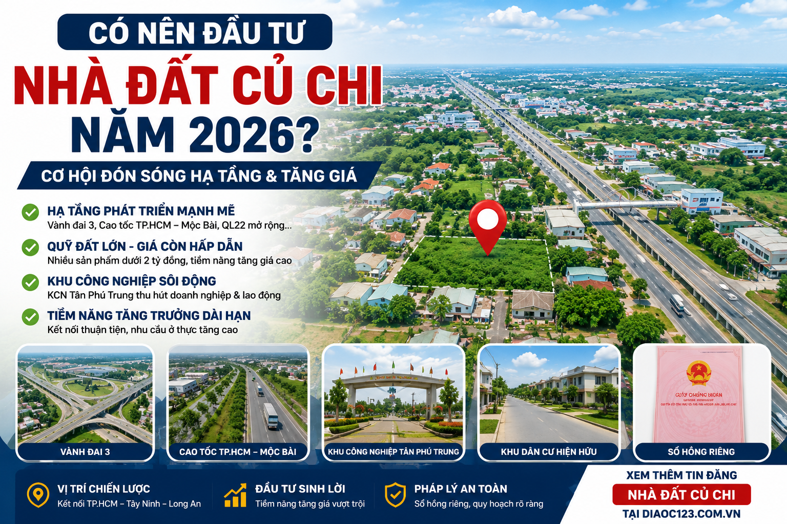 Có Nên Đầu Tư Nhà Đất Củ Chi Năm 2026? Cơ Hội Đón Sóng Hạ Tầng Và Tăng Giá