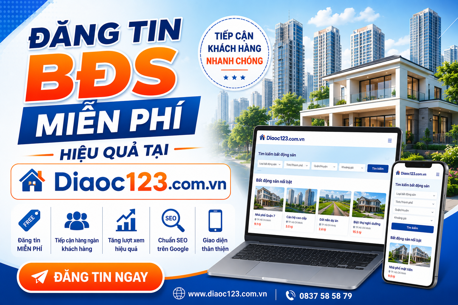 Đăng Tin BĐS Miễn Phí Hiệu Quả Tại Diaoc123.com.vn