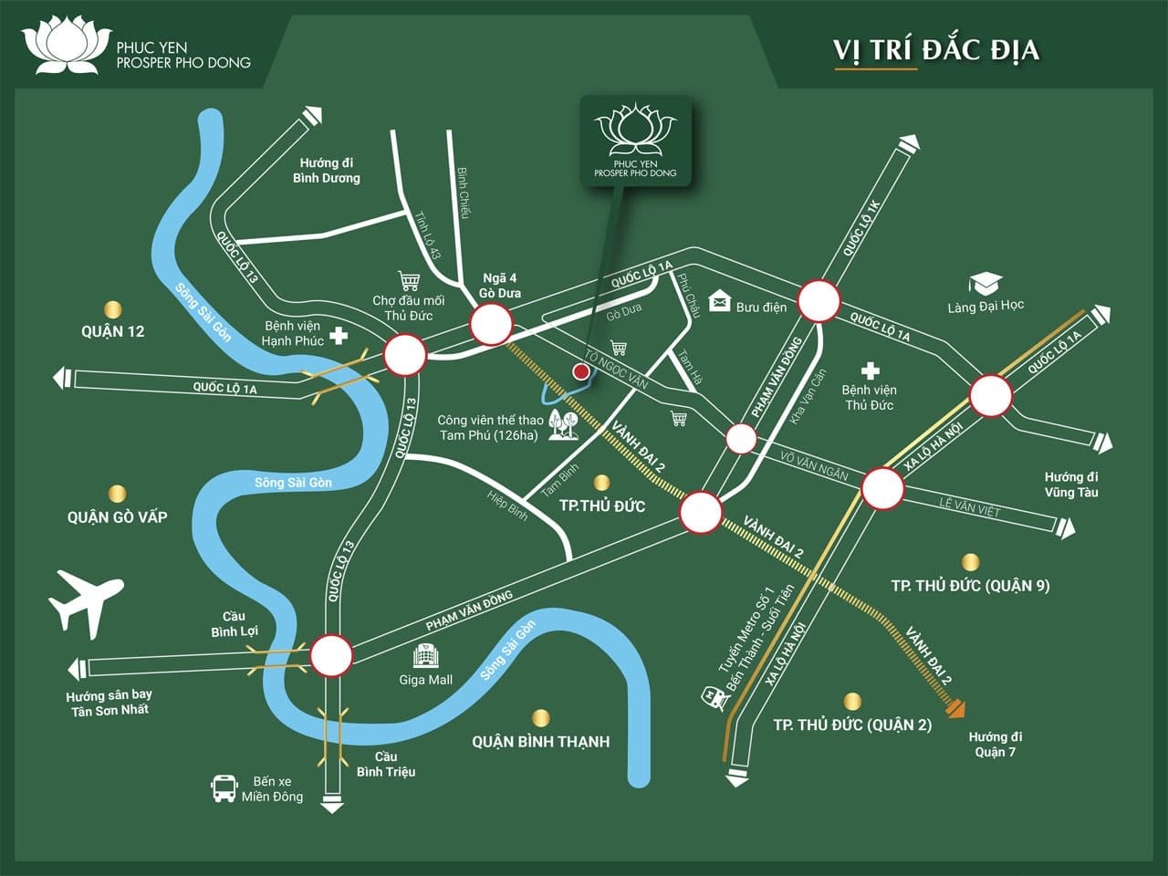 Vị trí dự án Phúc Yên Prosper Phố Đông Thủ Đức