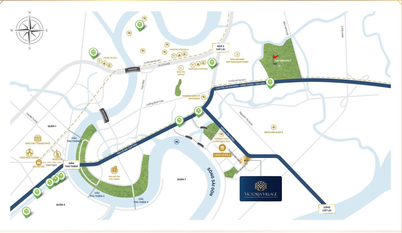 Vị trí Victoria Village Cát Lái Quận 2
