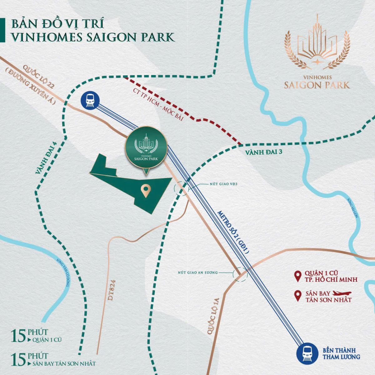Vinhomes Sài Gòn Park sở hữu vị trí chiến lược tại cửa ngõ Tây Bắc TP.HCM