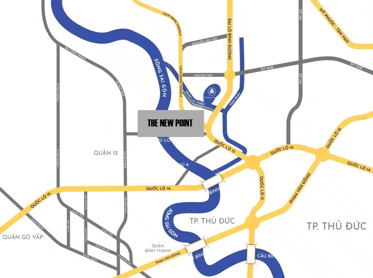 Vị trí dự án Bcons The New Point Thuận An